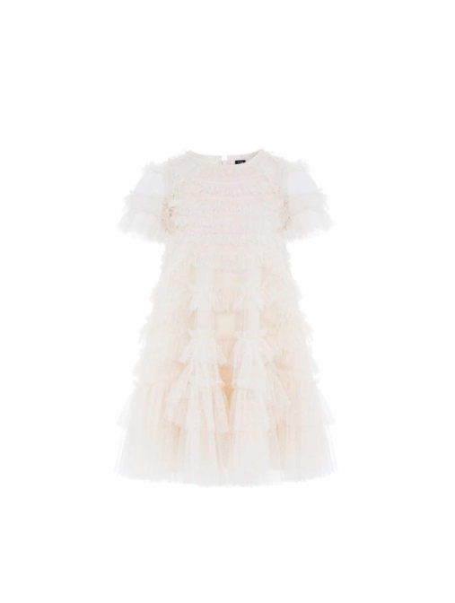 Marilla Ruffle Kids Dress Champagne