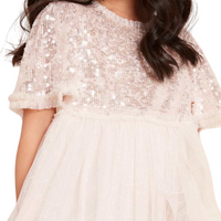 Mila Gloss Bodice Kids Dress Champagne