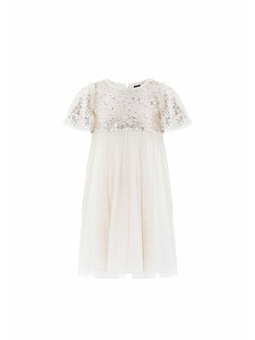 Mila Gloss Bodice Kids Dress Champagne