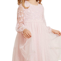 Lilybelle Long Sleeve Kids Dress Pink