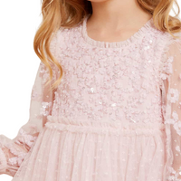Lilybelle Long Sleeve Kids Dress Pink