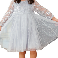 Lilybelle Long Sleeve Kids Dress Blue