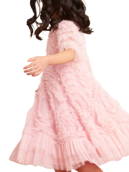 Verity Ruffle Kids Dress Pink