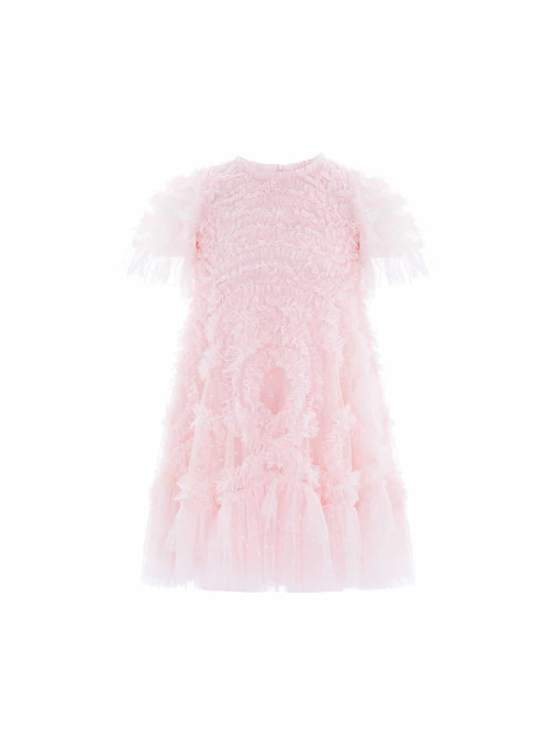 Verity Ruffle Kids Dress Pink