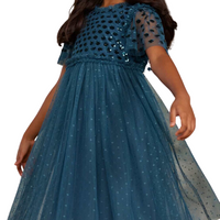 Thea Bodice Kids Dress Blue