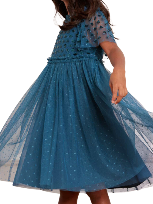 Thea Bodice Kids Dress Blue