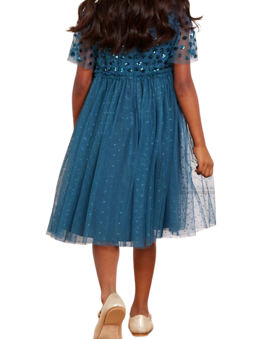 Thea Bodice Kids Dress Blue