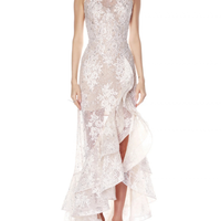 Sicilia Silver Sequin Maxi Dress