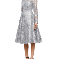 Akara Long Sleeve A Line Midi Dress Silver by Bariano - Rental Hong Kong