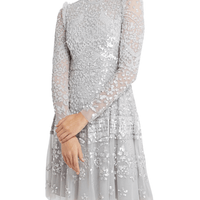 Aurora Mini Dress Silver by Needle & Thread - Rental Hong Kong