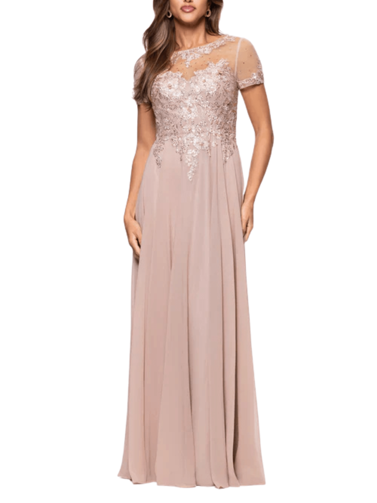 Beaded Mesh Gown
