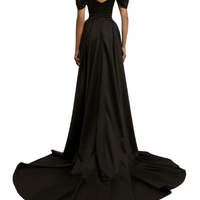 Black Princess Heart - Shaped Neckline Gown by Milla - Rental Hong Kong