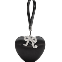 Black Satin Top Handle Clutch Black by Self Portrait - Rental Hong Kong