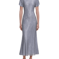 Blue Rhinestone Mesh Midi Dress by Self Portrait - Rental Hong Kong