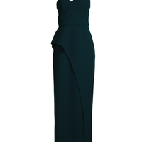 Bonded Crepe Column Gown Green by Aidan Mattox - Rental Hong Kong