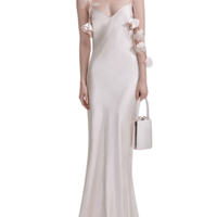 Champagne Satin Flower Maxi Dress by Self Portrait - Rental Hong Kong