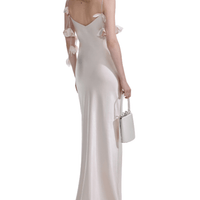 Champagne Satin Flower Maxi Dress by Self Portrait - Rental Hong Kong