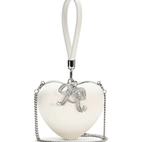 Cream Satin Top Handle Clutch White by Self Portrait - Rental Hong Kong