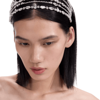 Crystal Embellished Headband Silver by Self Portrait - Rental Hong Kong