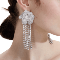 Crystal Flower Droplet Earrings by Self Portrait - Rental Hong Kong