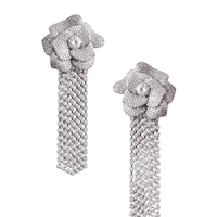 Crystal Flower Droplet Earrings by Self Portrait - Rental Hong Kong