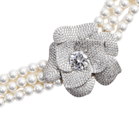 Crystal Flower Pearl Chocker by Self Portrait - Rental Hong Kong