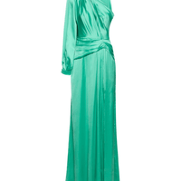 Draped Light Satin One - Sleeve Long Dress by ZUHAIR MURAD - Rental Hong Kong