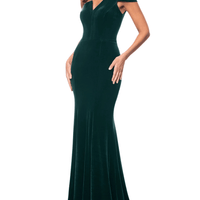 Ella Long Velvet One Shoulder Dress by Betsy and Adam - Rental Hong Kong