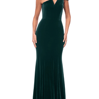 Ella Long Velvet One Shoulder Dress by Betsy and Adam - Rental Hong Kong