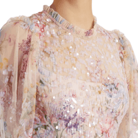 Floral Diamond Bodice Maxi Dress Pink by Needle & Thread - Rental Hong Kong