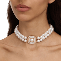 Gold Crystal Pearl Choker by Self Portrait - Rental Hong Kong