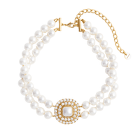 Gold Crystal Pearl Choker by Self Portrait - Rental Hong Kong