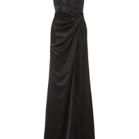 Julia Satin Corset Strapless Gown Black by Sau Lee - Rental Hong Kong
