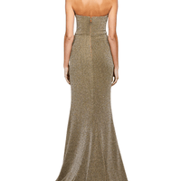 Marsiya Pointed Corset Gown Gold by Bariano - Rental Hong Kong