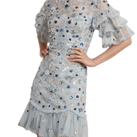 Meadow Sequin Mini Dress Green by Needle & Thread - Rental Hong Kong