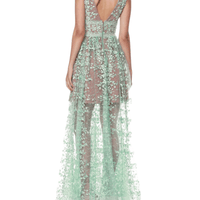 Megan Turquoise Maxi Dress Green by Bronx and Banco - Rental Hong Kong