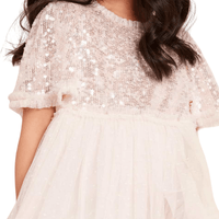 Mila Gloss Bodice Kids Dress Champagne by Needle & Thread - Rental Hong Kong