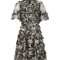 Moonlight Petals printed ruffled tulle mini dress by Needle & Thread - Rental Hong Kong