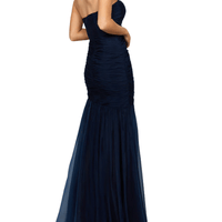 Nevaeh Gathered Organza Gown Blue by Bariano - Rental Hong Kong