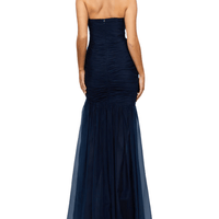 Nevaeh Gathered Organza Gown Blue by Bariano - Rental Hong Kong