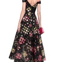 Off Shoulder Floral - Print Fil Coupé Organza Gown by Marchesa Notte - Rental Hong Kong