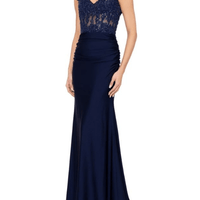 Off Shoulder Satin Gown by Betsy and Adam - Rental Hong Kong