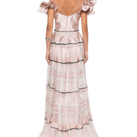 Off Shoulder Satin Maxi Dress by Gemy Maalouf - Rental Hong Kong