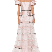 Off Shoulder Satin Maxi Dress by Gemy Maalouf - Rental Hong Kong