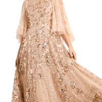 Papillon Ankle Gown Champagne by Needle & Thread - Rental Hong Kong