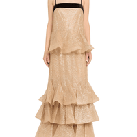 Pavilion Glitter Flutter Slip Dress Gold by Zimmermann - Rental Hong Kong