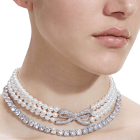Pearl Crystal Bow Chocker by Self Portrait - Rental Hong Kong