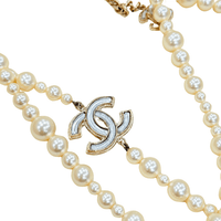Pearl with CC Logo Long Necklace Lightgold by Chanel - Rental Hong Kong
