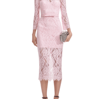 Pink Lace Bustier Midi Dress by Self Portrait - Rental Hong Kong