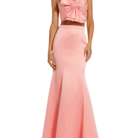 Pink Strapless Bow Top and Mermaid Skirt Set by Mac Duggal - Rental Hong Kong